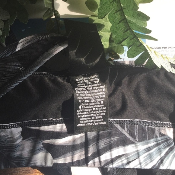 🎄 PINK sports bra  black, leaf print SZ M - Picture 9 of 10